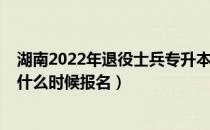 湖南2022年退役士兵专升本要求（大三2022年湖南专升本什么时候报名）