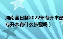 湖南全日制2022年专升本最新政策（参加2022年湖南统招专升本有什么步骤吗）