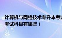 计算机与网络技术专升本考试内容（计算机网络技术专升本考试科目有哪些）