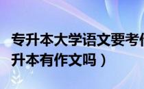 专升本大学语文要考作文吗（请问大家语文专升本有作文吗）