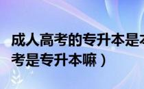 成人高考的专升本是本科吗（请问大家成人高考是专升本嘛）