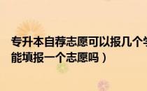 专升本自荐志愿可以报几个学校（请问大家专升本自荐生只能填报一个志愿吗）