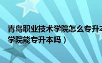 青岛职业技术学院怎么专升本（请问大家请问青岛职业技术学院能专升本吗）