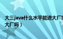 大三java什么水平能进大厂实习（请问大家java专升本能进大厂吗）