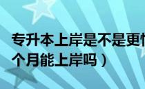 专升本上岸是不是更忙了（请问大家专升本三个月能上岸吗）