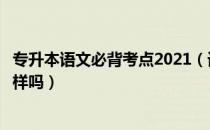 专升本语文必背考点2021（请问大家何省专升本语文考点一样吗）