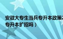 安徽大专生当兵专升本政策2021（请问大家安徽2021统考专升本扩招吗）