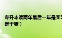 专升本读两年最后一年是实习吗（请问大家专升本最后一年是干嘛）