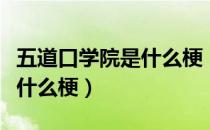 五道口学院是什么梗（五道口职业技术学院是什么梗）