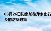 03月26日阳泉前往萍乡出行防疫政策查询-从阳泉出发到萍乡的防疫政策