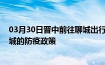 03月30日晋中前往聊城出行防疫政策查询-从晋中出发到聊城的防疫政策