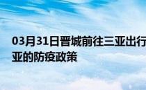 03月31日晋城前往三亚出行防疫政策查询-从晋城出发到三亚的防疫政策