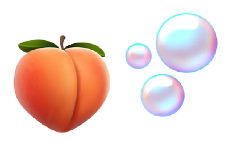 有一个新的泡泡表情符号很适合桃子
