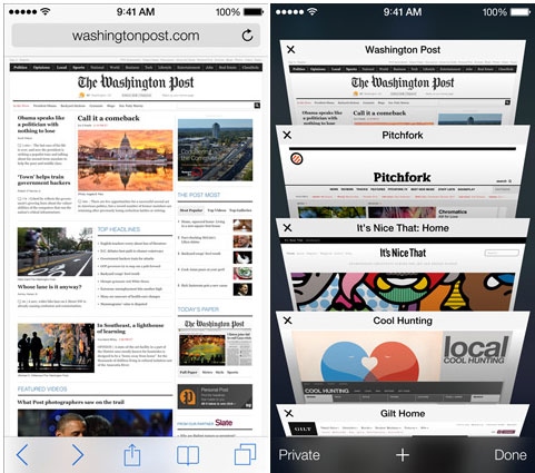 iOS  7增强版Safari浏览器