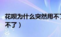 花呗为什么突然用不了了（花呗为什么突然用不了）