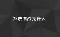 网络信息:什么是系统集成？