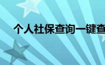 个人社保查询一键查询（个人社保查询）