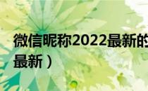 微信昵称2022最新的两个字（微信昵称2021最新）