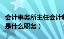 会计事务所主任会计师是什么职位（总会计师是什么职务）