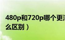 480p和720p哪个更清晰（480p和720p有什么区别）