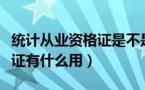 统计从业资格证是不是统计员（统计从业资格证有什么用）