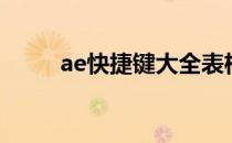 ae快捷键大全表格图（ae快捷键）