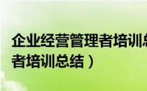 企业经营管理者培训总结报告（企业经营管理者培训总结）