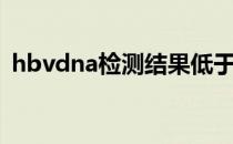 hbvdna检测结果低于检测下限（hbvdna）