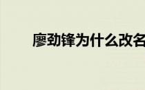 廖劲锋为什么改名林皓洋（廖劲锋）