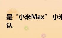 是“小米Max” 小米最大屏幕手机型号的确认