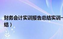 财务会计实训报告总结实训一,实训二（财务会计实训报告总结）