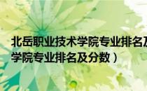 北岳职业技术学院专业排名及分数线是多少（北岳职业技术学院专业排名及分数）