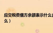 应交税费借方余额表示什么含义（应交税费借方余额表示什么）