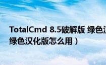 TotalCmd 8.5破解版 绿色汉化版（TotalCmd 8.5破解版 绿色汉化版怎么用）