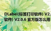 DLabel(标签打印软件) V2.0.6 官方版（DLabel(标签打印软件) V2.0.6 官方版怎么用）