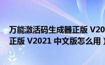 万能激活码生成器正版 V2021 中文版（万能激活码生成器正版 V2021 中文版怎么用）