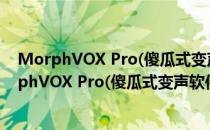 MorphVOX Pro(傻瓜式变声软件) V4.4.13 中文版（MorphVOX Pro(傻瓜式变声软件) V4.4.13 中文版怎么用）