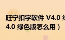 旺宁扣字软件 V4.0 绿色版（旺宁扣字软件 V4.0 绿色版怎么用）