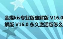 金蝶kis专业版破解版 V16.0 永久激活版（金蝶kis专业版破解版 V16.0 永久激活版怎么用）