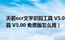 天若ocr文字识别工具 V5.00 免费版（天若ocr文字识别工具 V5.00 免费版怎么用）