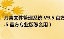 丹青文件管理系统 V9.5 官方专业版（丹青文件管理系统 V9.5 官方专业版怎么用）