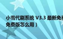 小雪代刷系统 V3.3 最新免费版（小雪代刷系统 V3.3 最新免费版怎么用）