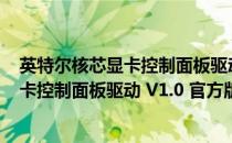 英特尔核芯显卡控制面板驱动 V1.0 官方版（英特尔核芯显卡控制面板驱动 V1.0 官方版怎么用）