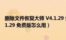 删除文件恢复大师 V4.1.29 免费版（删除文件恢复大师 V4.1.29 免费版怎么用）