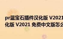 pr蓝宝石插件汉化版 V2021 免费中文版（pr蓝宝石插件汉化版 V2021 免费中文版怎么用）