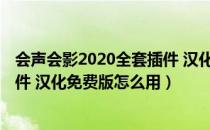 会声会影2020全套插件 汉化免费版（会声会影2020全套插件 汉化免费版怎么用）