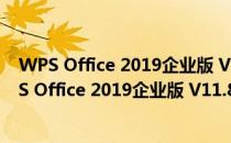 WPS Office 2019企业版 V11.8.2.8053 官方完整版（WPS Office 2019企业版 V11.8.2.8053 官方完整版怎么用）