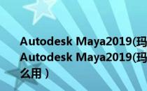 Autodesk Maya2019(玛雅2019) 32/64位 简体中文版（Autodesk Maya2019(玛雅2019) 32/64位 简体中文版怎么用）