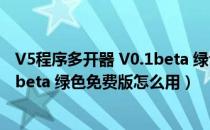 V5程序多开器 V0.1beta 绿色免费版（V5程序多开器 V0.1beta 绿色免费版怎么用）