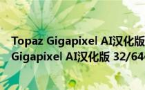 Topaz Gigapixel AI汉化版 32/64位 直装破解版（Topaz Gigapixel AI汉化版 32/64位 直装破解版怎么用）